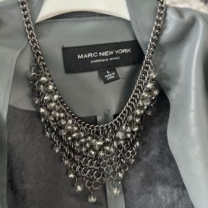 Gorgeous black metal and crystal statement necklace and earrings!